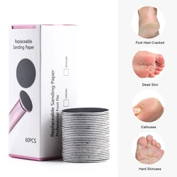 60pcs Disc Feet Rasp Cuticle Callus Remove Tool For Electric Pedicure Pads Hard Dead Skin Pedicure Tools Replaceable Sandpaper