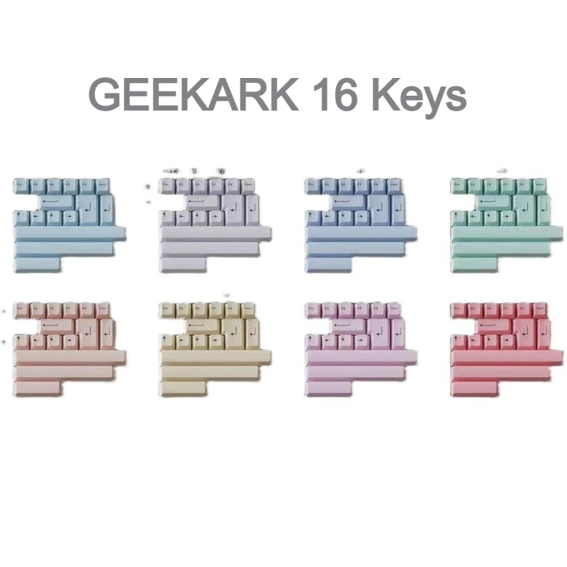 

16-клавишные колпачки для клавиш GEEKARK PBT Dye Sub Cherry Profile, колпачки для клавиш с цветовым слоем, набор ключей на заказ, колпачки для клавиш MX, механическая клавиатура Cps