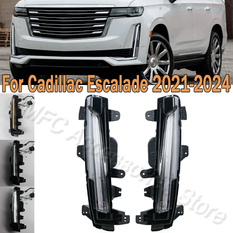 

Car LED DRL Turn Signal Light Fog Light Daytime Running Light For Cadillac Escalade 2021 2022 2023 2024 85117443 85117442