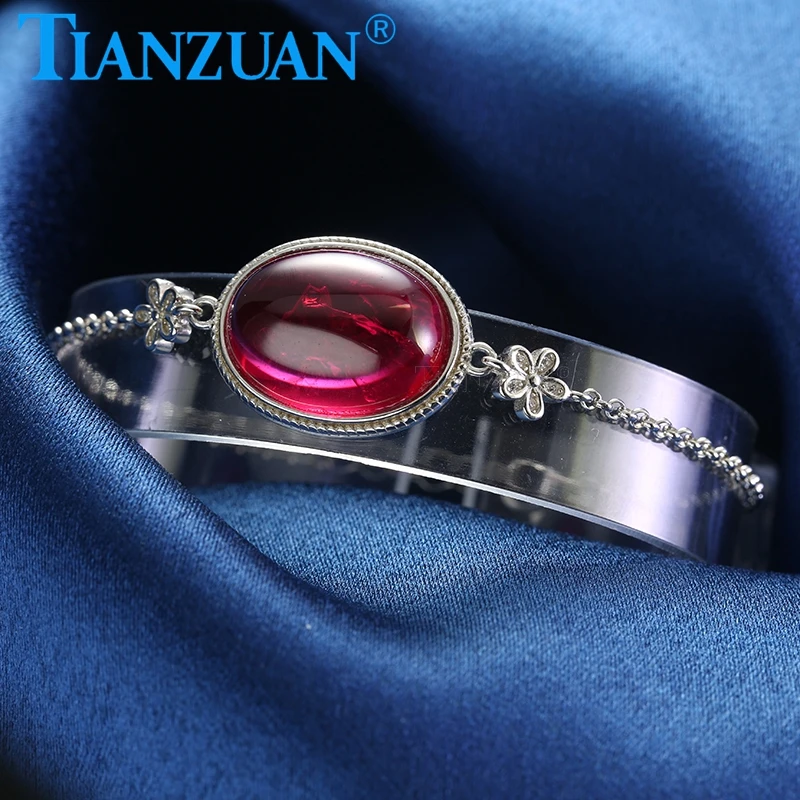 

Simulation Ruby Bracelet 12mm 925 silver Fashion Bangle Jewelry Corundum Jewelry For Women Anniversary Party Gift Fine Jewelry