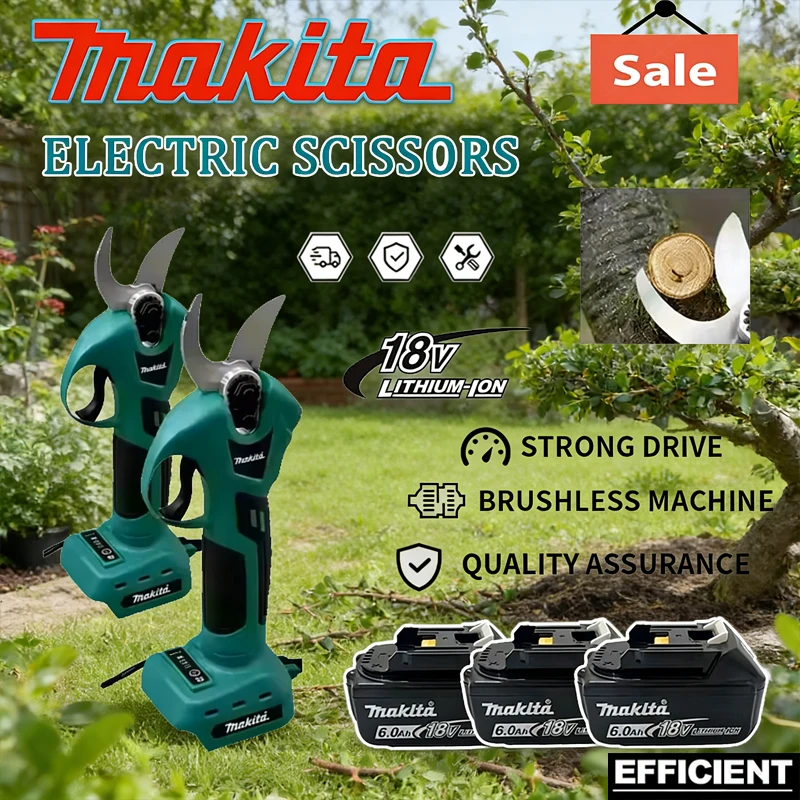 

Makita Brushless Electric Pruner 4 Gears Cordless Handheld Orchard Shrub Pruning Tree Branches Cutter
