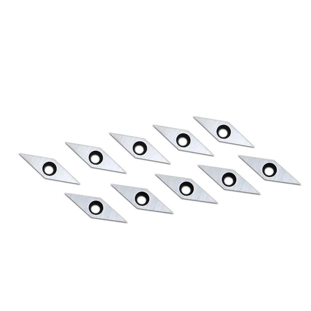 

LICE-10Pcs Carbide Inserts Cutter Woodturning Chisel Tipped Replacement Blade For Wood Lathe Turning Machine Tools 10X30mm