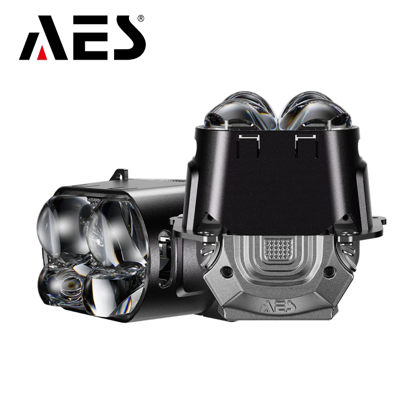 AES 3'TURBO SV LASER-4 Square Bi-LED Projector Lens 90W High Power Car Headlight Solution Car Light Upgrade