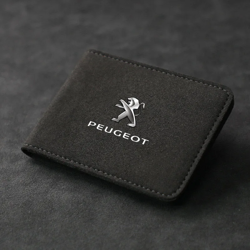 Couverture de permis de conduire automobile en daim Anti-fourrure, étui pour Documents de conduite automobile Peugeot 208 3008 308 2008 207 107 508 607 106 406