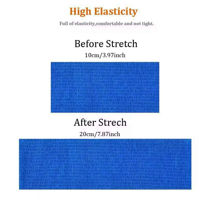 1/6/12/20pcs Sports Adhesive Bandage Blue Elastic Breathable Non-woven Wrap Finger Tape For Wrist Ankle First Aid Sports Bandage