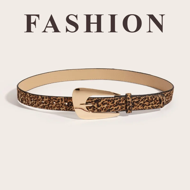 New Arrival Korean-Style Instagram-Inspired Versatile Belt  Fashionable Retro High-End Leopard-Print Women’s Slim Belts