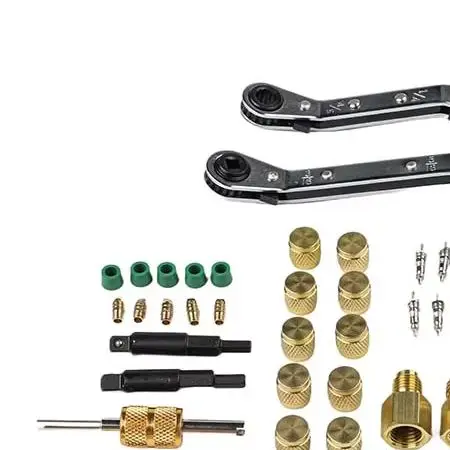 Vacuum-Rated Valve Core Tool Set Brass HVAC Valve Core Remover Installer Wrench /Universal Air Conditioning Maintenance/