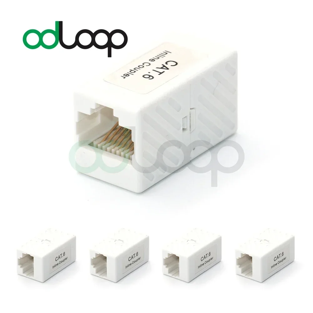 ODLOOP 5-PACK CAT6 Keystone Jack Inline Coupler RJ45 8P8C Connector 10Gbps for Ethernet LAN Cable Extender Adapter