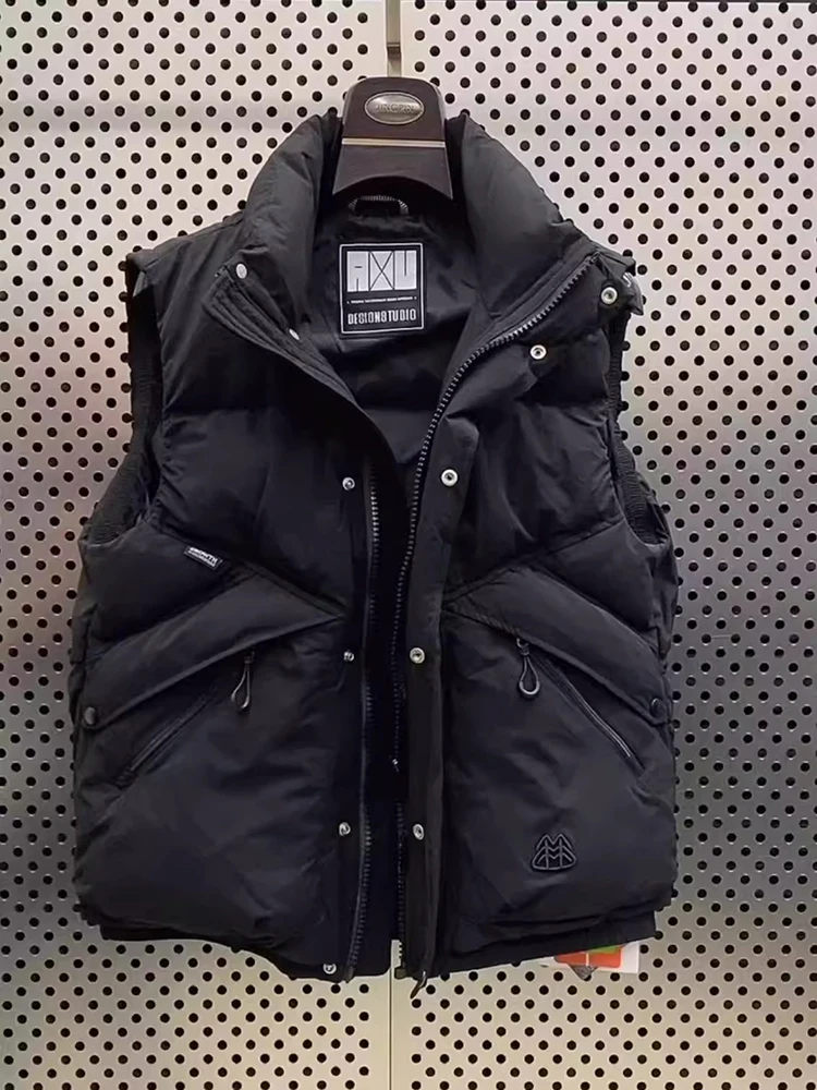 

High-End Men's down Vest White Du Feather Svel Jaet Thi Casual Versatile Zipper Closure Color Youth Sle