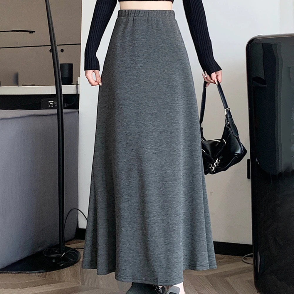 

Повседневная весенне-летняя юбка, женский комплект трапециевидной формы с запахом на бедрах, элегантная трикотажная юбка, удобная посадка, средней длины, обычная длина