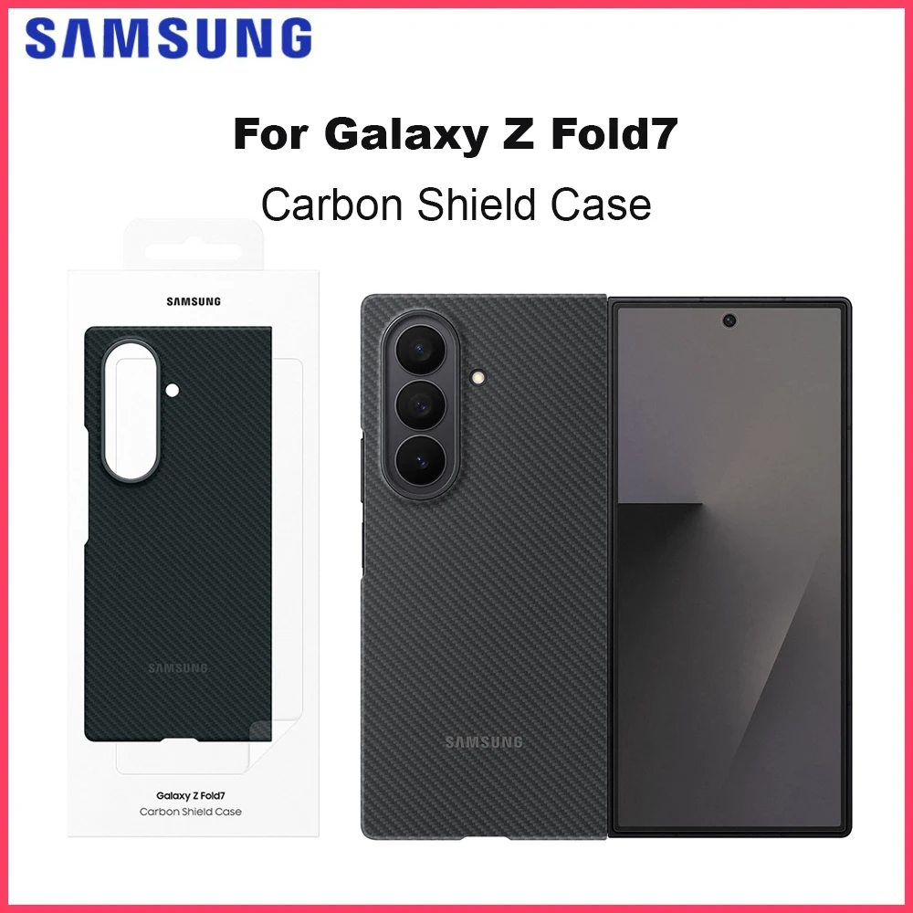 

Original Samsung Galaxy Z Fold7 Carbon Shield Case Anti-Scratch Slim Design with Screen Protector for Galaxy Z Fold 7