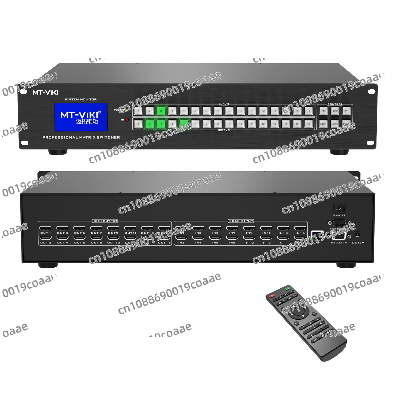 4K 30Hz Video HDMI Matrix Switcher 16x16 + IR Remote ,  Audio Video Equipments 16 Port HDMI Matrix Switch 16 in 16 Out