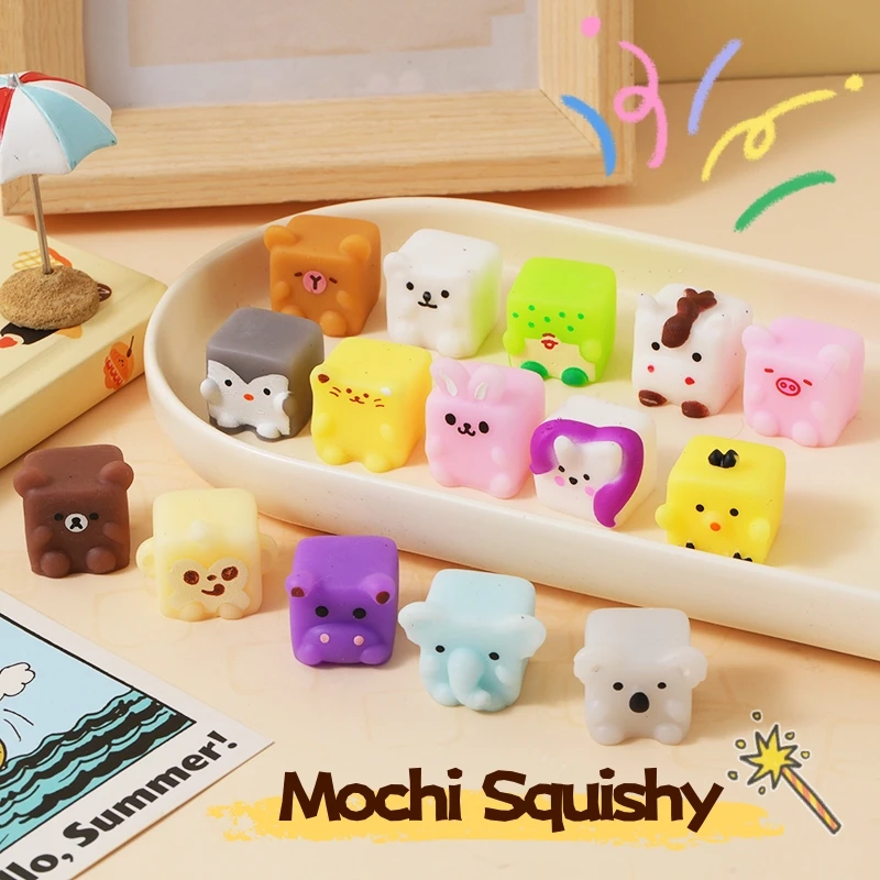 ユニークなもちもちスクイーズストレス解消おもちゃ 子供 大人向け 漫画風動物スクイーズタバスセット ストレス解消 握るおもちゃ パーティーギフト