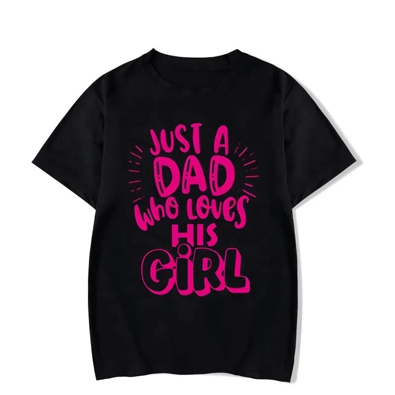 Father Daughter Matching T Shirt Just A Girl Who Loves Her Dad T Shirt Sweet Kids Clothes Girls Cute Summer Family Look Outfits