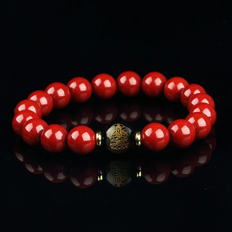 Birth Buddha Cinnabar Bracelet Body Protection Beads Bracelet Couple Men and Women's Natal Year Zodiac Guardian Bracelet view 6