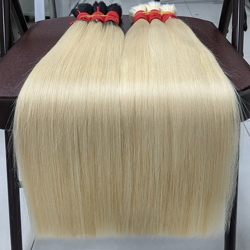 Human Hair Bulk Blonde 613# Braiding Hair Bulk No Weft Raw Unprocessed Human Hair Bulks Extension For Hair Salon