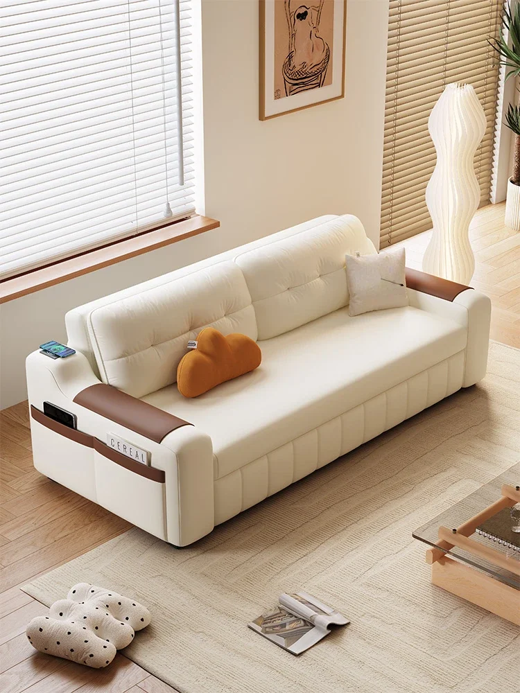 Cream wind new cat scratching multi-functional sofa bed dual-purpose small apartment living room foldable push-pull storage