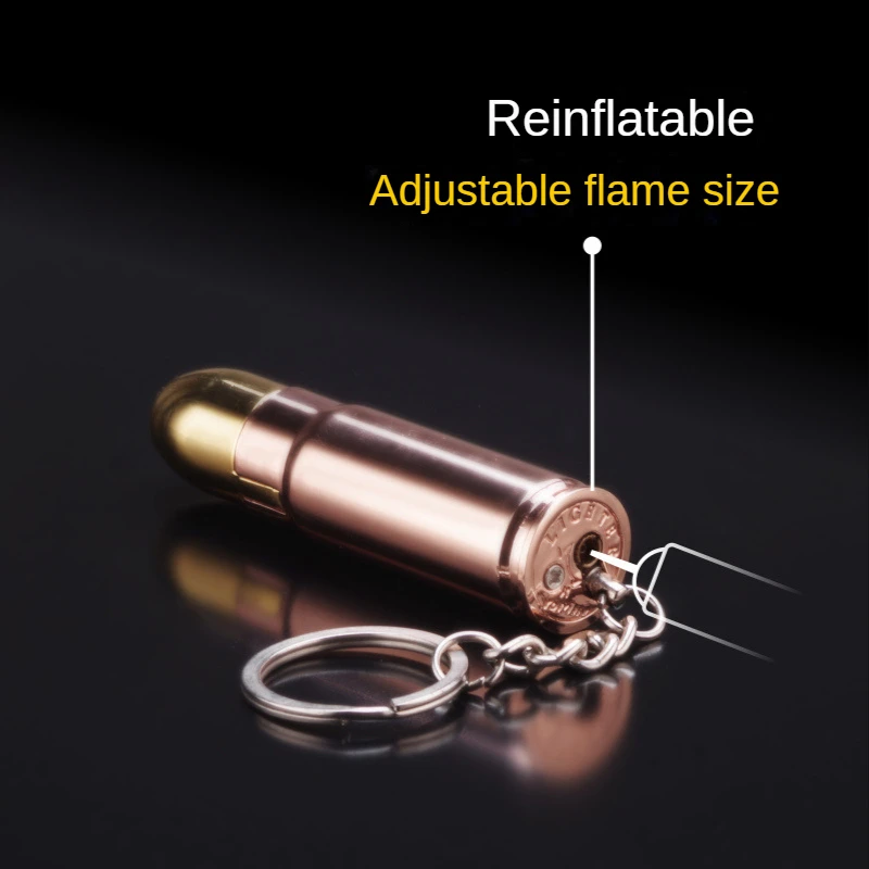 Butane Lighter Mini Gun, Bullet Pendant, Grinding Wheel, Turbo Gas, Open Fire, Smoking Accessories, Cool Novelty, Metal Lighter