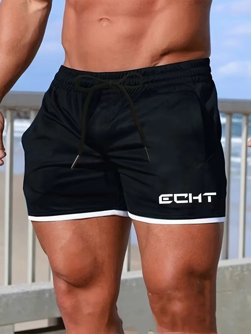 

Летние мужские спортивные шорты для фитнеса, баскетбола, пляжа, сетчатые дышащие шорты для бодибилдинга, тренировок в спортзале, мужские спортивные штаны