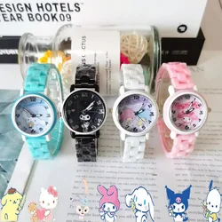 Sanrio Series Melody Jade Guigou Stitzer Imitation Ceramic Watch Cute Quartz Watch for Primary and Middle School Students