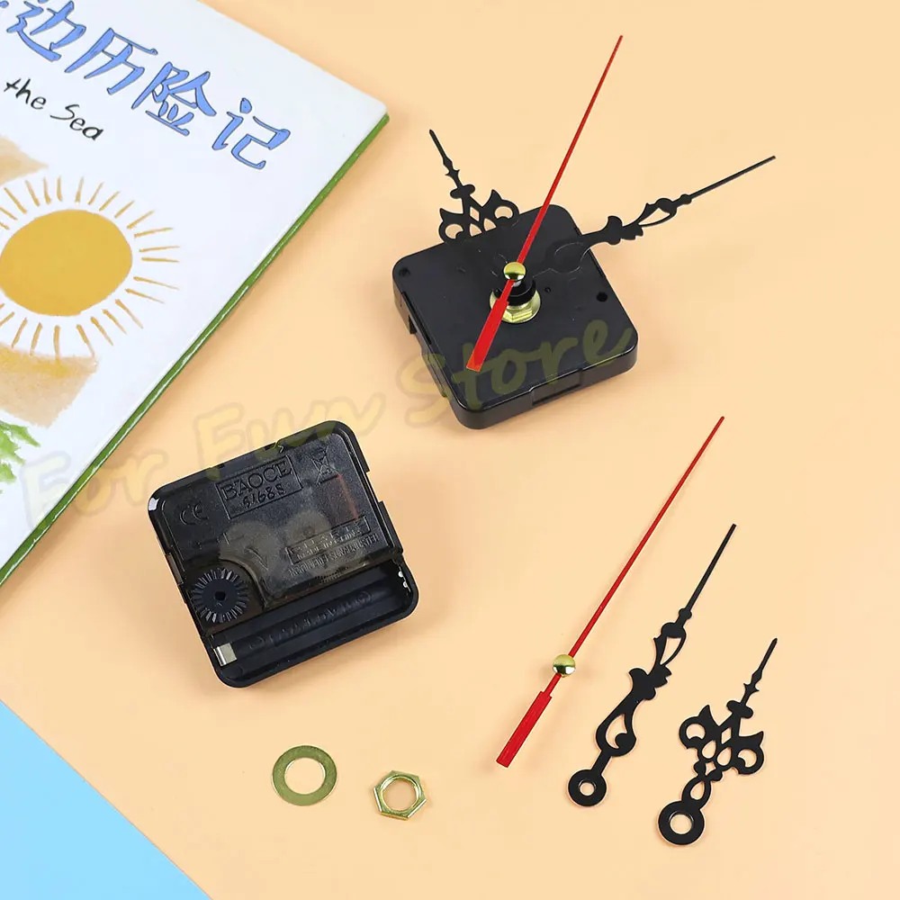 For Fun Wall Clock Mechanism Silent Quartz Movement Clockwise Sweep Second Movement Machine Hands Pointer Set DIY Repair Parts