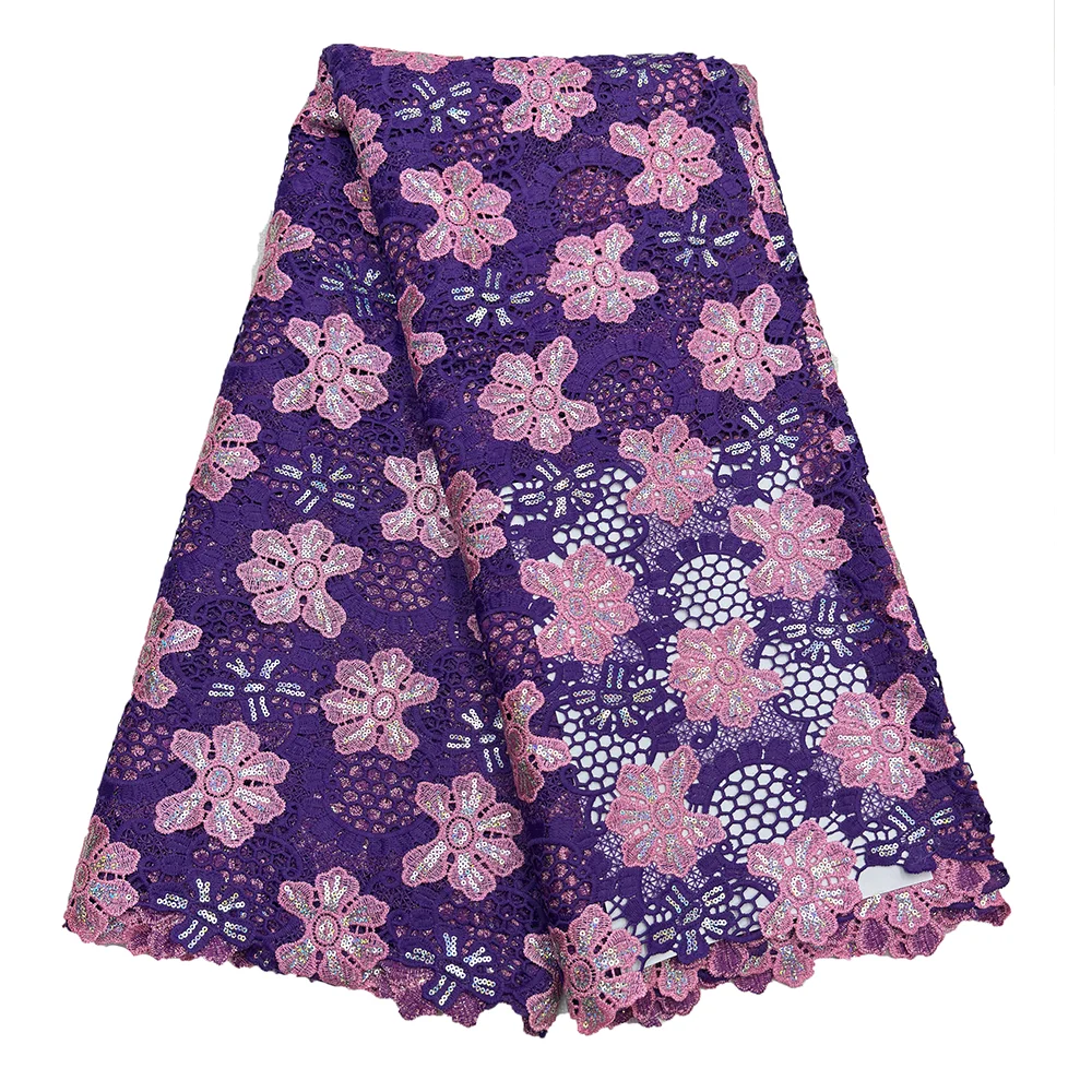 

Fashional Net Colorful Cord Lace Fabric Women High Quality Tulle Lace For Sewing Wedding Dress Water Soluble Cord Lace Material