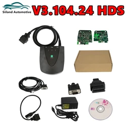 Newest V3.104.24 & Double PC Board & USB To RS232 Bull Adapter Scanner For Honda HDS HIM Car Diagnostic Tool