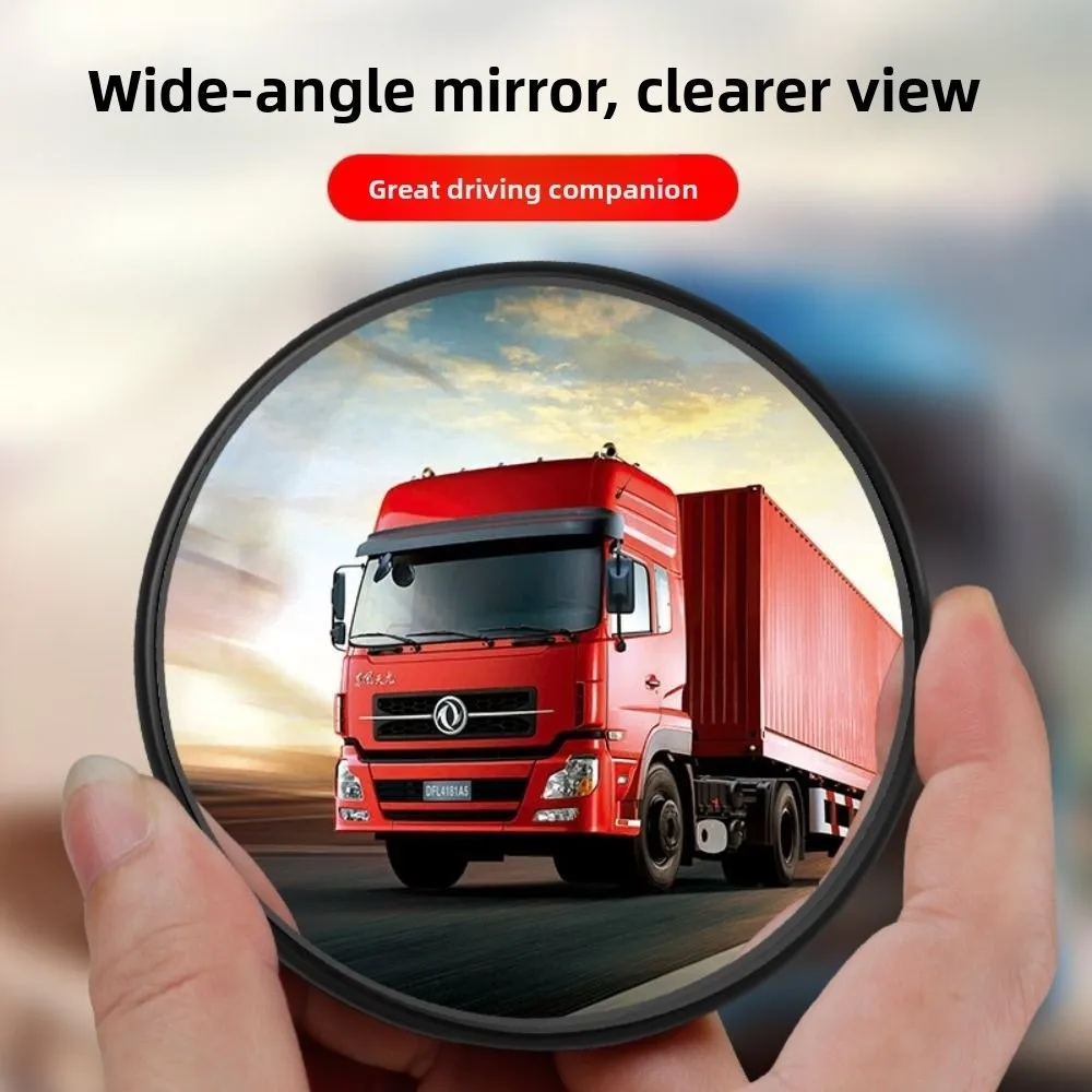 

2Pcs HD Glass Truck Side View Mirror 9/12/14cm 360 Degree Adjustable Reversing Auxiliary Mirror Universal Safety