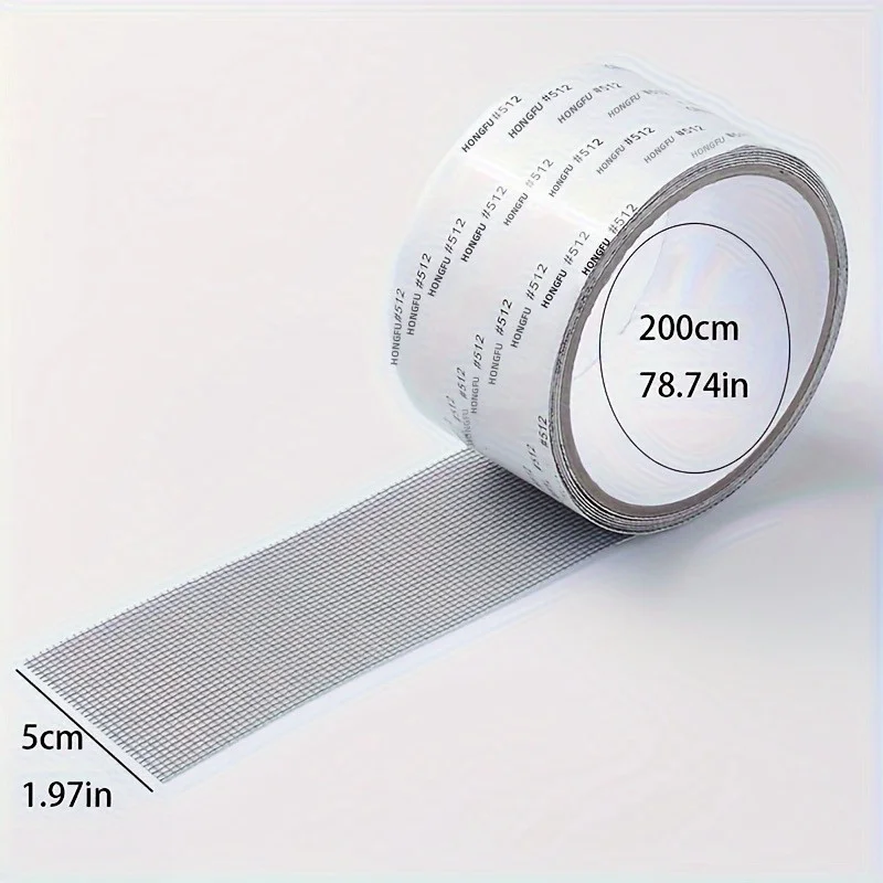 1/2 Rolls Window Screen Repair Tape Self Adhesive Mesh Tape Waterproof Window Screen Repair Tape Self-Adhesive Mesh Patch