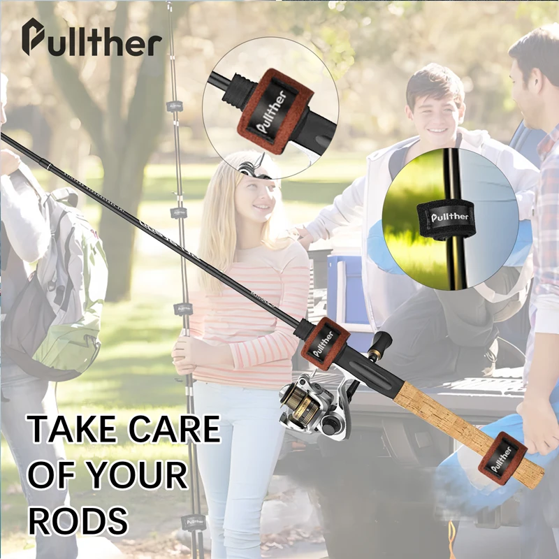 Pullther Fishing Rod Tie Holder Strap Suspender Magic Retainer Fishing Gadget Belt Holder Strap Fishing Accessories Suspenders