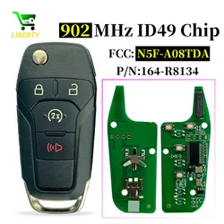 Liberty 4 Button Flip Remote Car Key Fob 902Mhz ID49 Chip for Ford F150 F250 F350 F450 F550 Ranger Raptor 2015-2020 N5F-A08TDA