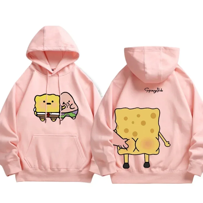 Fashionable and cute Spongebob Cartoon Anime Printing Men's and women's hoodies Autumn and Winter Couple's clothing hoodie