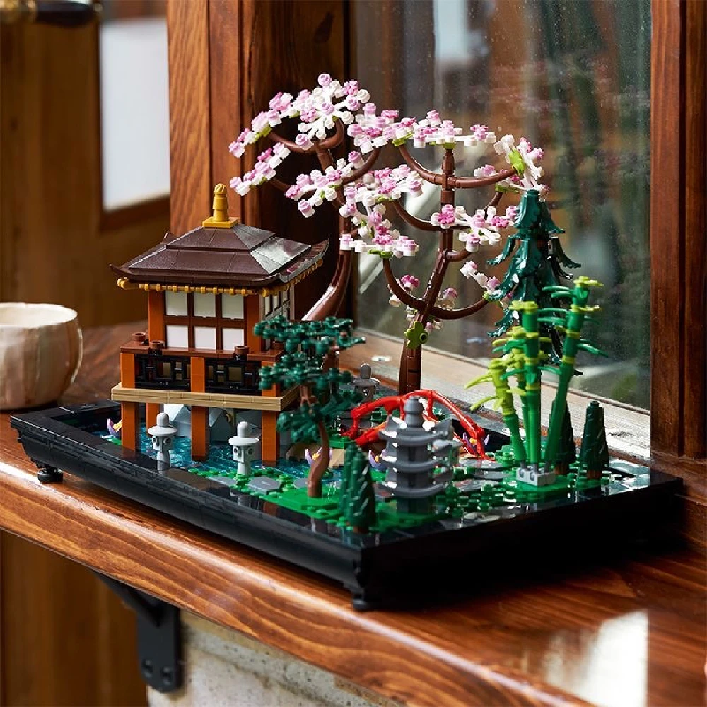 Icons Japanese Zen Tranquil Garden 10315 Creative Building Blocks Set Bricks Adults Toys Children Christmas Gift Home Decoration