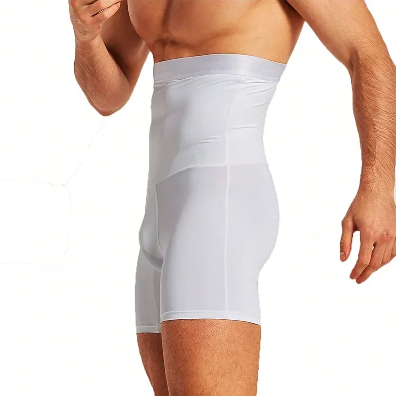 Мужские шорты с высокой талией для похудения, корректирующее белье для живота, компрессионное нижнее белье для фитнеса, трусы-боксеры