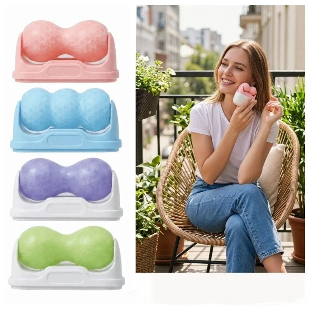 

Double Head Ice Roller for Face Reusable De-Puffing Beauty Skin Lifting Tool Blue Pink Purple Green W/V Shaped