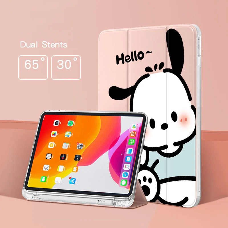 Etui Pochacco do tabletu Redmi Pad 10,6 cala SE 11 cali Sanrio Cartoon Cover Xiaomi Pad 5 6 Pro 12,4 cala Mi Padmax 14 cali Tri-Fold Case