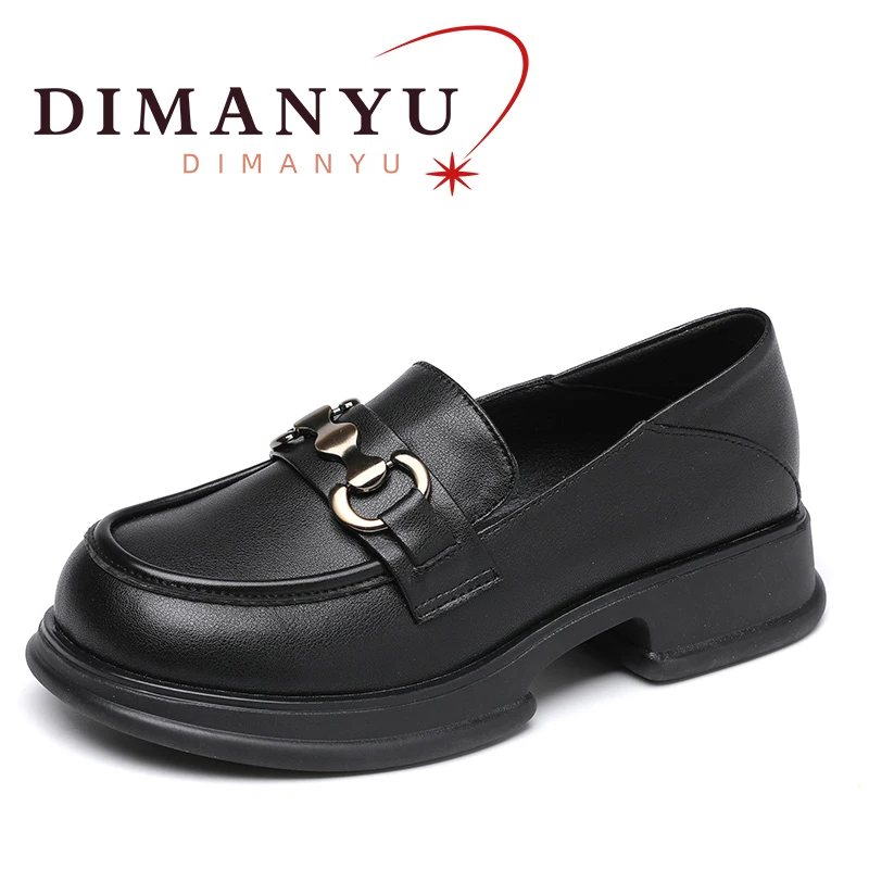 

DIMANYU Women's Loafers British Wind 2024 New Spring Genuine Leather Women's Shoes Fashion On Foot Loafer Shoes Ladies