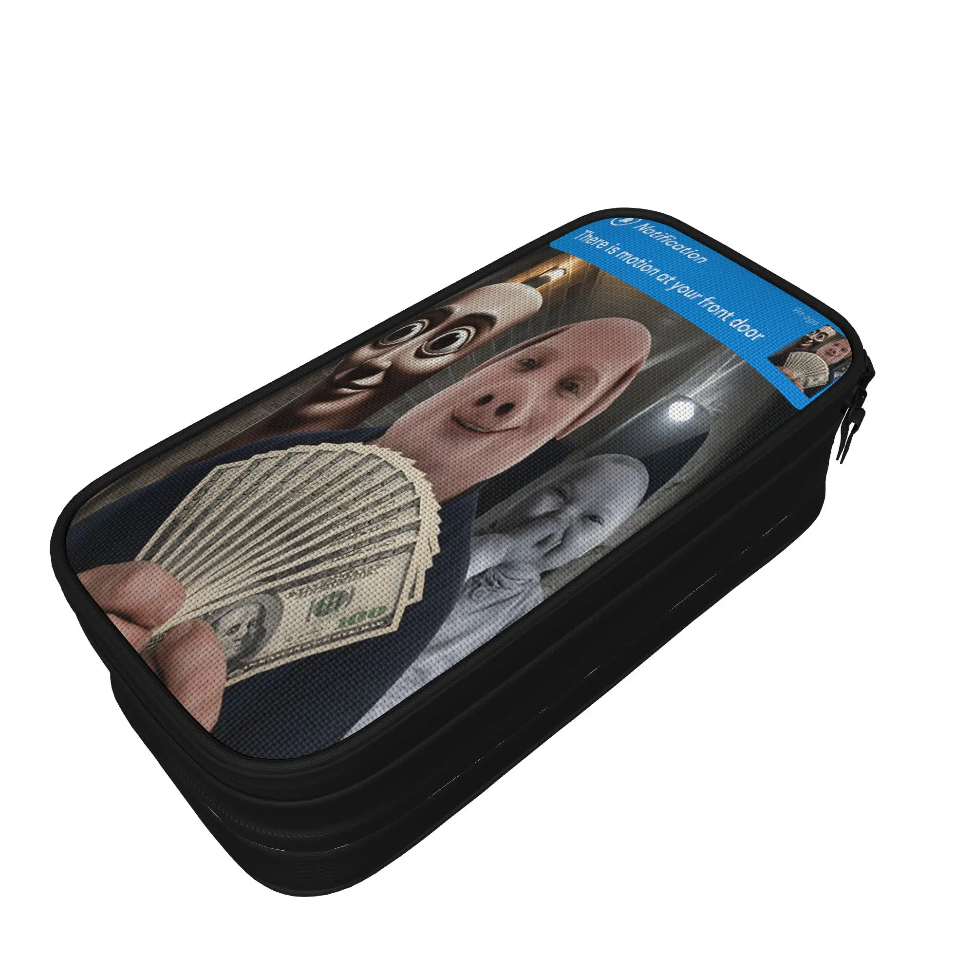Motion at Your Front Door Tung Sahur John Pork Ai Baby Meme Pencil Case School Pencil Cases Students Retro College Pencil Pouch