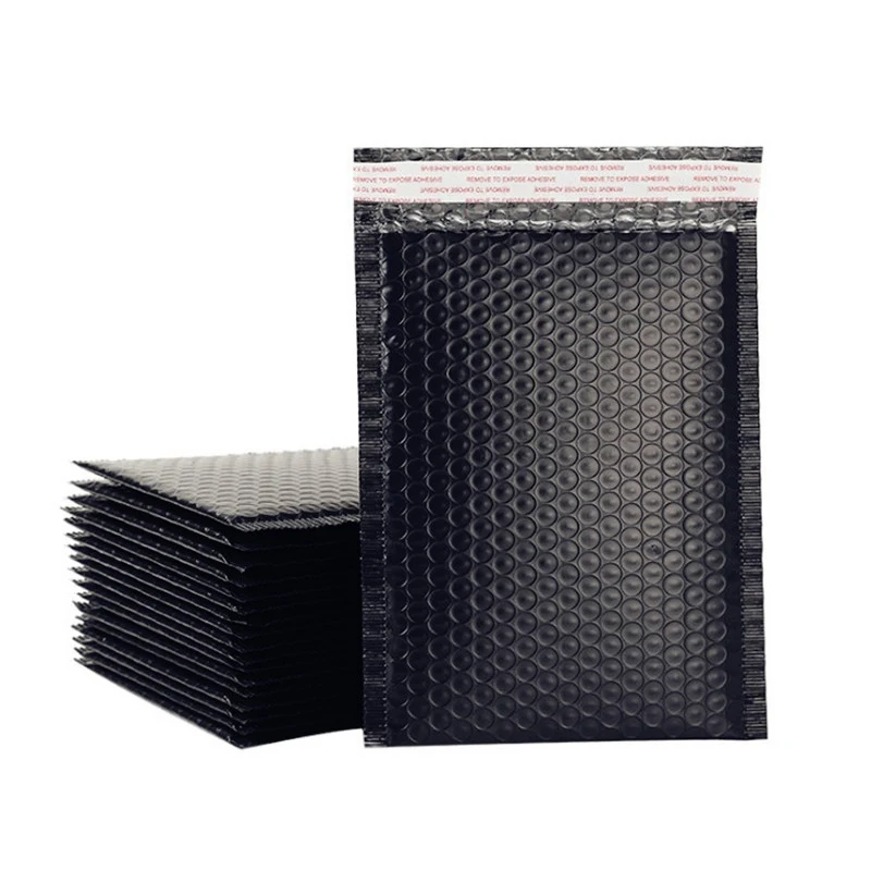 Saco De Bolha De Plástico Envelope Acolchoado, Forma Longa, Preto Fosco, Embalagem De Presente, Sacos De Envio, Envelope, Guarda-chuvas, Cosméticos, 50Pcs