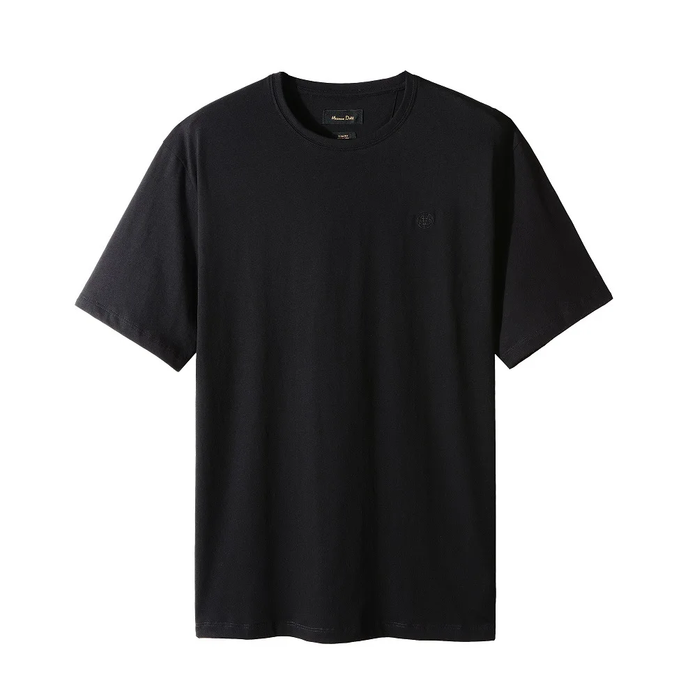 Dave&Di Men's men's T-shirt summer pure cotton breathable new embroidered casual round neck short sleeved shirt