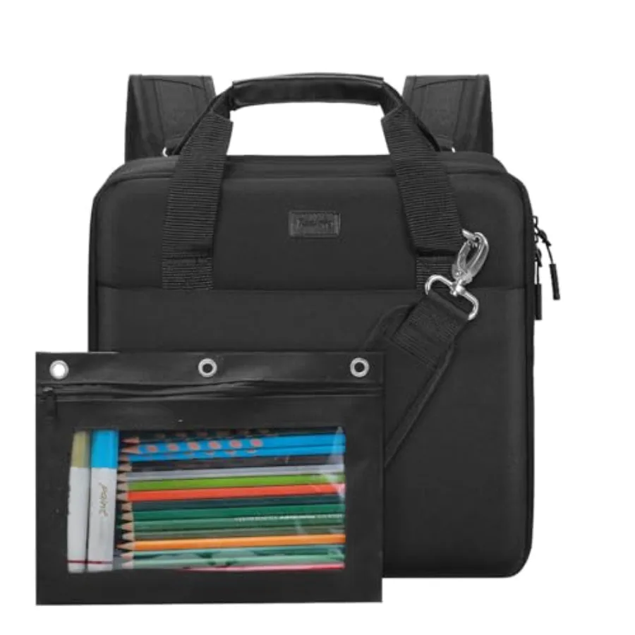 

Папка-регистратор на 3 кольца с молнией, 3 дюйма, с двойным плечевым ремнем и ручкой - Папка-регистратор с D-образными кольцами 3 дюйма, на молнии, с несколькими карманами для ноутбука 13 дюймов