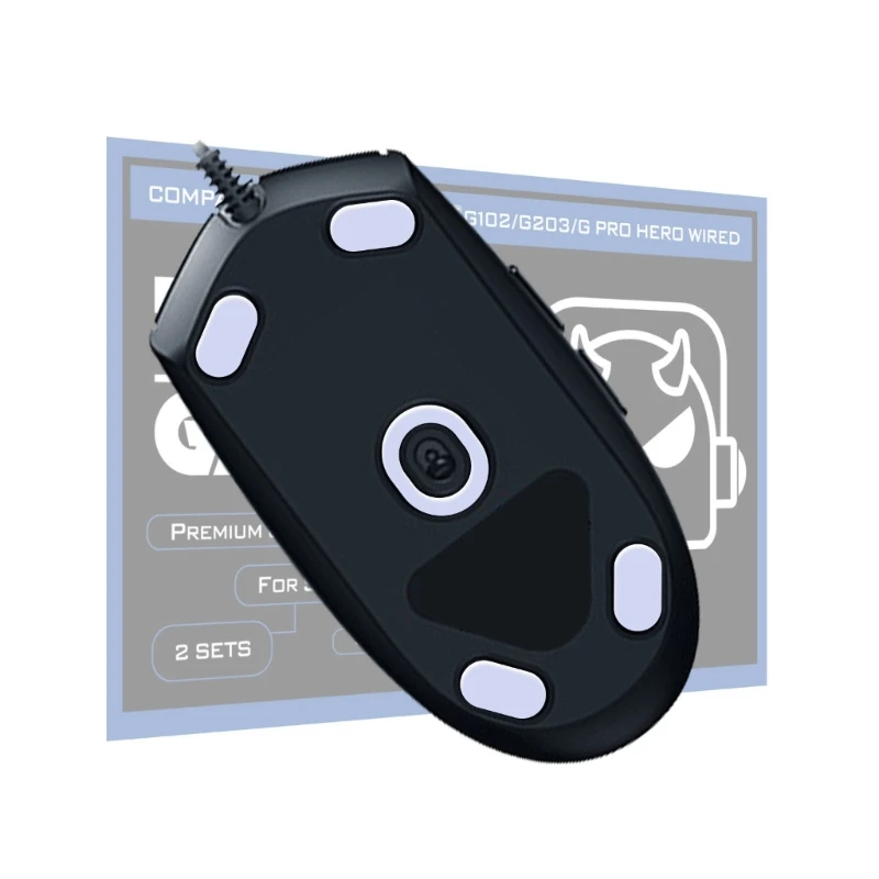 Mouse Skates Pads 2Sets Rounded Curved Edges Mouse Feet Replacement for G102 G203 Mouse