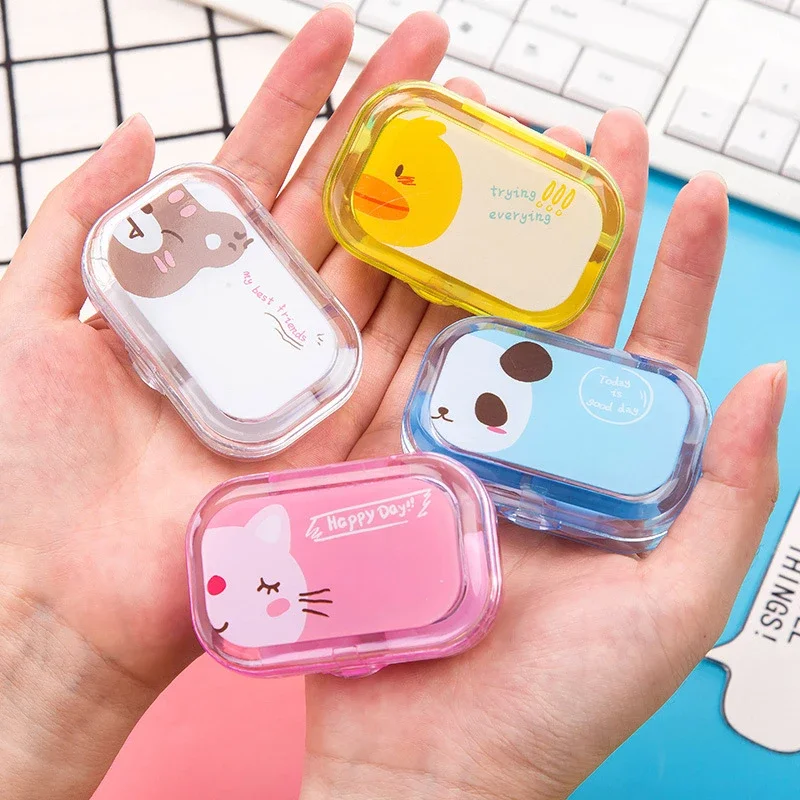 2402 cartoon contact lens box beautiful pupil lovely candy color contact lens partner nursing box