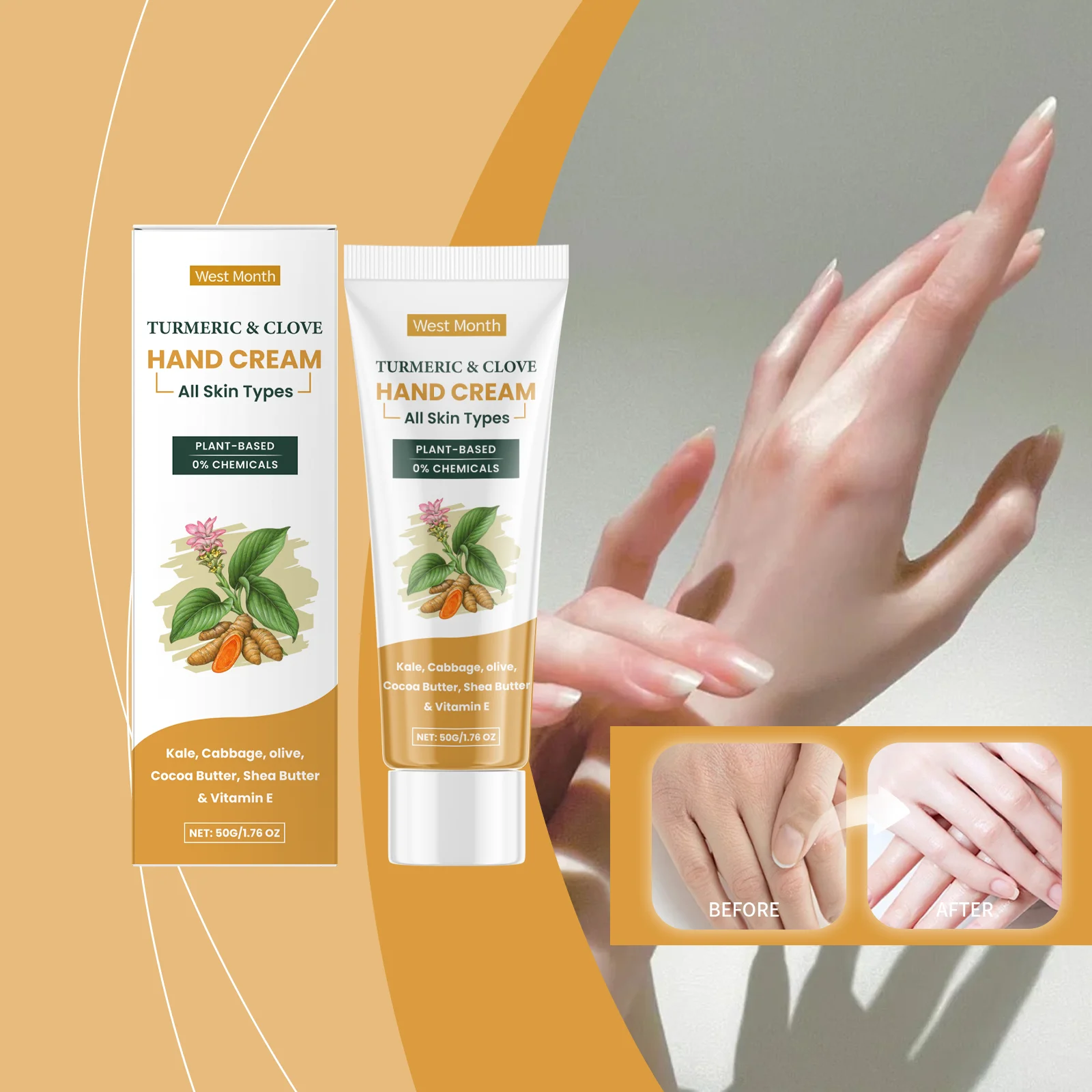 Turmeric Clove Oil Hand Cream Gentle Moisturizing And Hydrating Winter Hand Cream For Dry Hands
