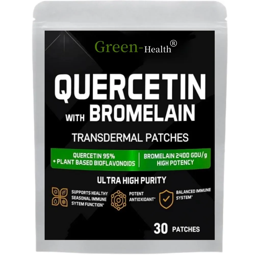 

Транспьютерные пластыри Quercetin с поддержкой бромеля, иммунитет-30 патчей, поставка на одну месяц