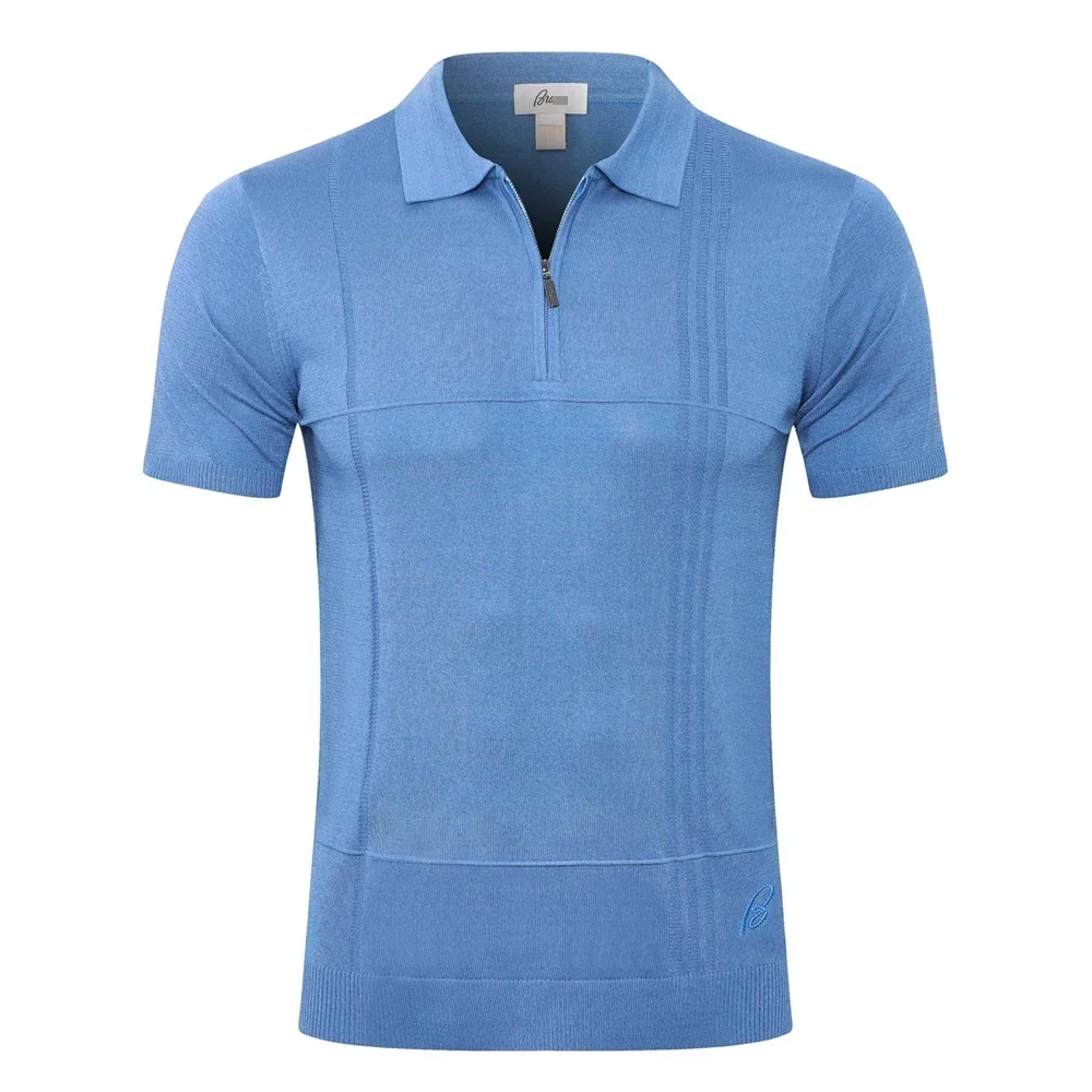 

2024 DIKU Shirt silk men 2024 summer new short sleeve breathable thin comfort high quality big size M-5XL