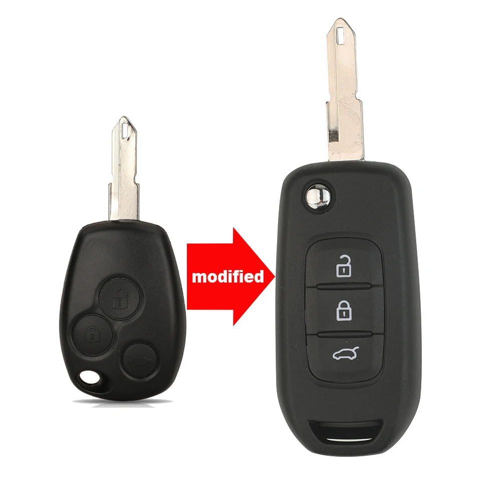 

Модифицированный корпус ключа дистанционного управления Jingyuqin 3B для Renault Megan, Modus, Clio, Kangoo, Logan, Sandero, Duster, Opel, Nissan Almera