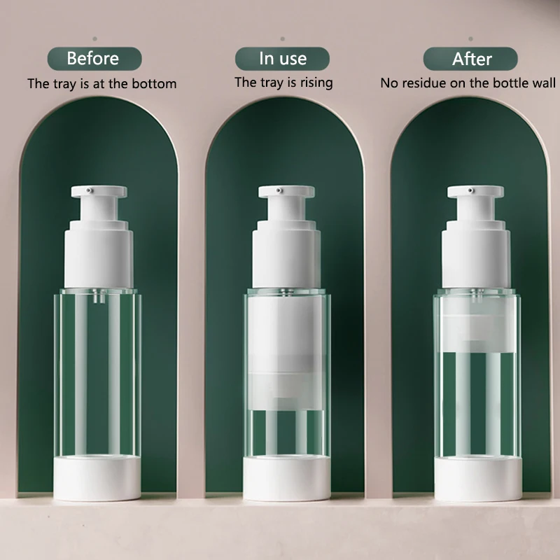 Airless Vacuum Refillable Bottles Portablere Empty Lotion / Spray Bottle 15-100ML Travel Bottle Pump Toiletry Cosmetic Container