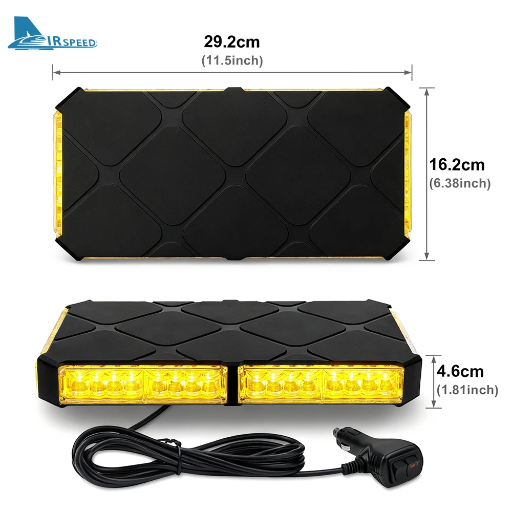 

Car Warning Lamp 48 LED Roof Top Strobe With Controller For Truck Ambulance Snow Plow Magnetic Mount Emergency Safety Lights