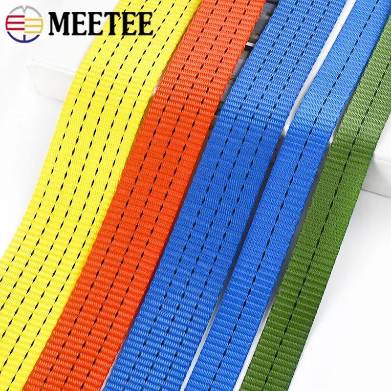 1-5M 25/38/50mm Nylon Webbing Bags Belt Sling Dog Collar Decorative Braid Strap Cargo Binding Belts Luggage Fixed Straps Band